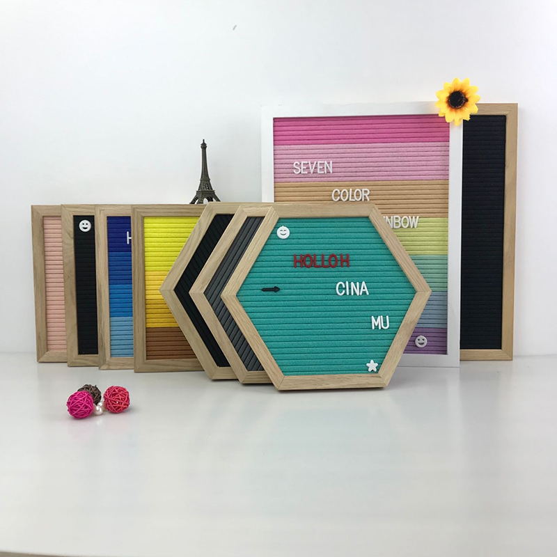 Felt Letter Board with Wooden Stand for Office & Store Display
