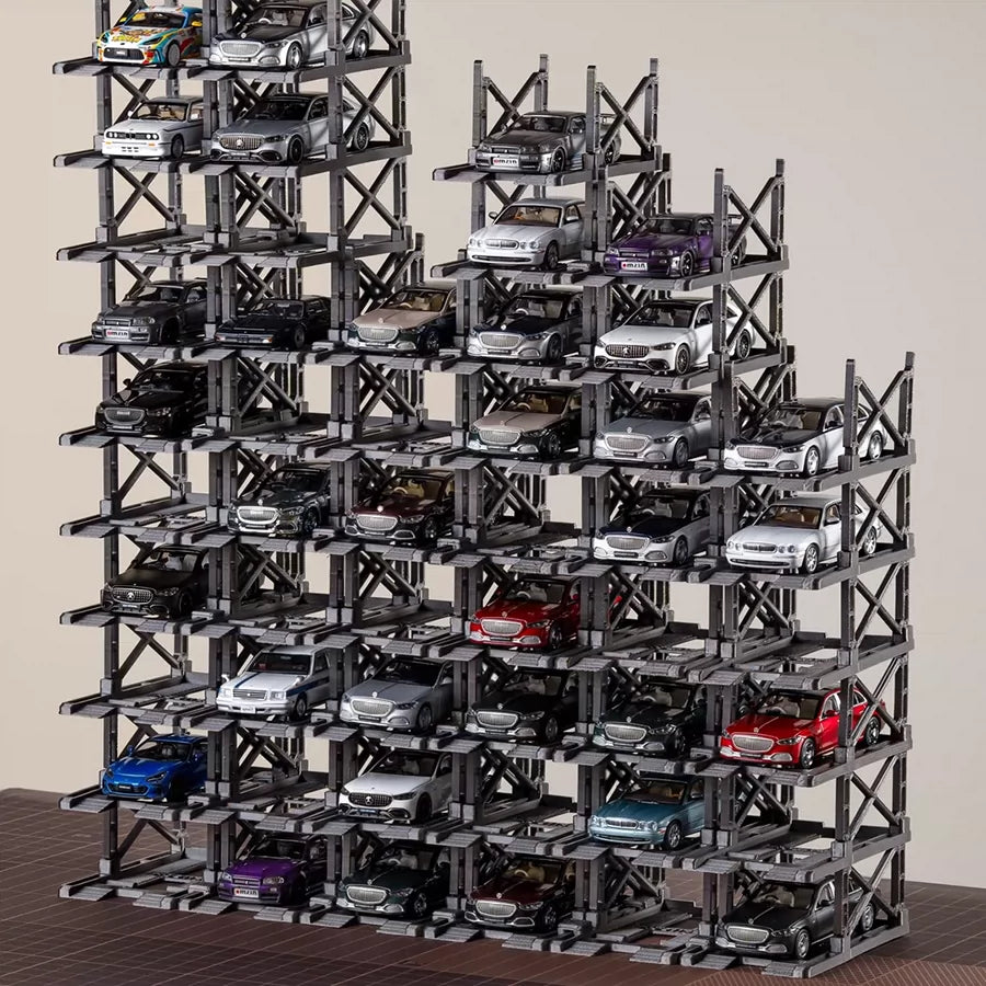 1/64 Modular Multi-Story Parking Garage Model Display Case for Diecast Cars and Toys