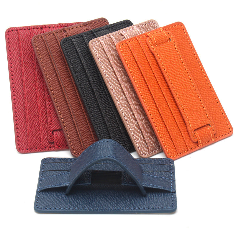 RFID Blocking Leather Phone Card Holder with Kickstand - 2 Card Slots