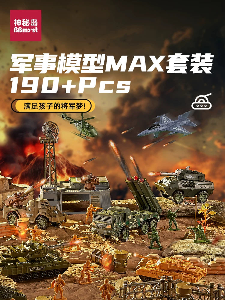 Military Base Tank & Soldier Action Figures Playset for Kids
