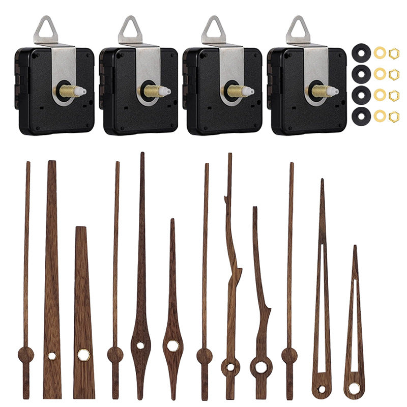 Silent Quartz Clock Movement Kit with Black Walnut Hands for DIY Clock Repair