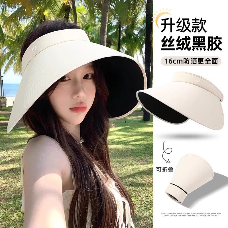 Women's Wide Brim UV Protection Sun Visor Hat with Neck Flap, Adjustable Ice Silk Full Face Cover for Summer Outdoor Activities