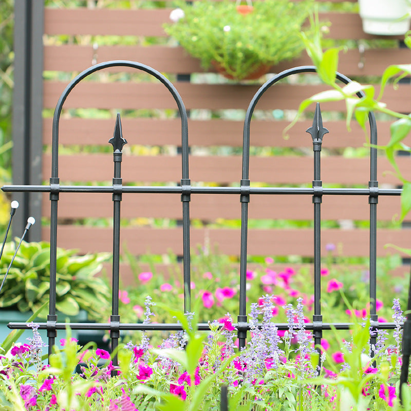 European Style Wrought Iron Garden Fence Panel for Climbing Plants, Yard Divider & Border