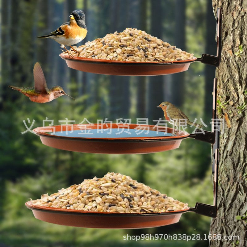 Creative Hanging Bird Feeder and Bath Set for Outdoor Patio Decor