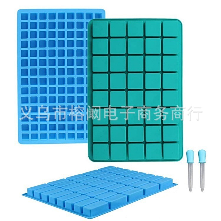 Silicone Ice Cube Tray for Summer DIY Ice Making - 4 to 40 Cavities Square and Rectangular Molds