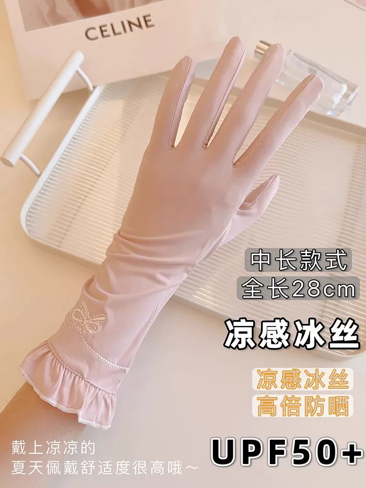Women's UV Protection Gloves, Lightweight Breathable Ice Silk, for Driving & Outdoor Activities