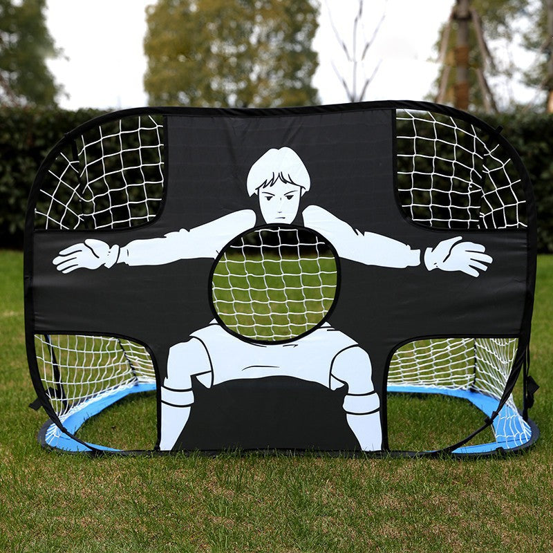 2-in-1 Portable Foldable Kids Soccer Goal Net and Tennis Rack Training Toy Set with Storage Bag