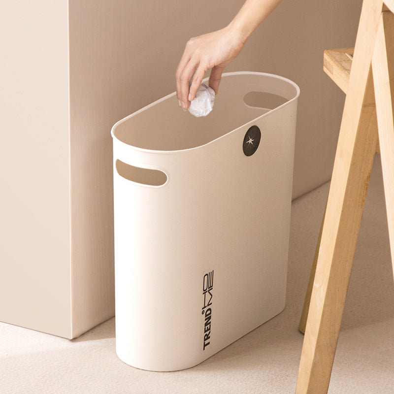 Slim Rectangular Trash Can for Kitchen, Bathroom, Living Room - Large Capacity, Open Top