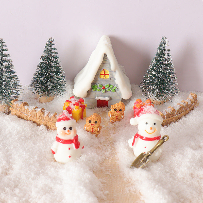 Christmas Dollhouse Miniature Snow Scene Decoration Set