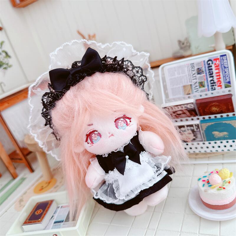 Cotton Doll Maid Outfit Dress with Apron for 10cm-40cm Dolls