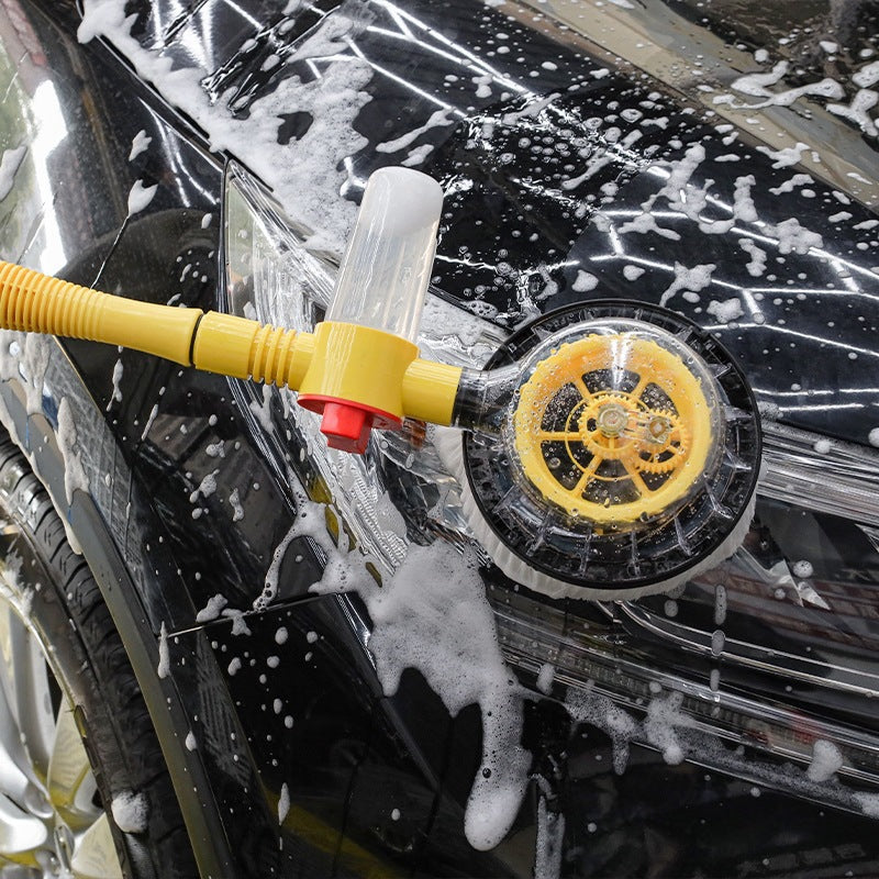Rotating Chenille Car Wash Mop with Telescopic Handle and Water Flow