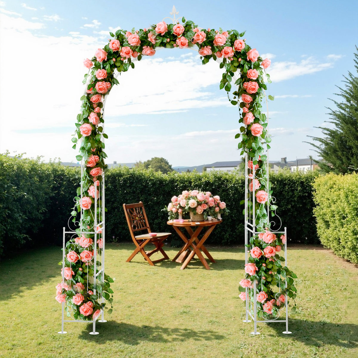 Garden Rose Archway Metal Trellis for Climbing Plants Outdoor Decor
