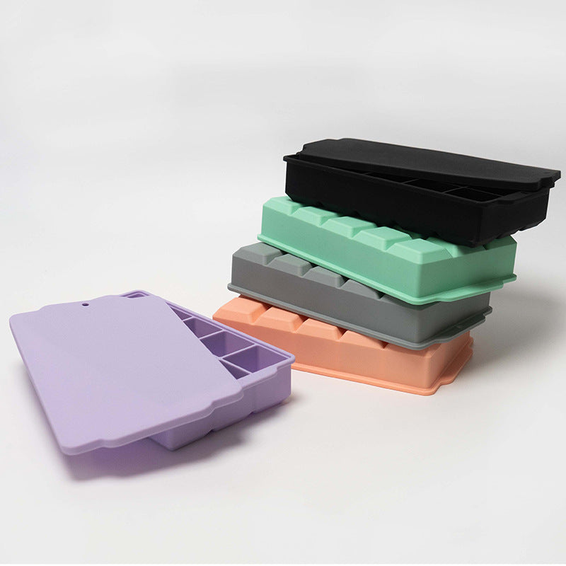 15-Cavity Silicone Large Square Ice Cube Tray for Whiskey Cocktails