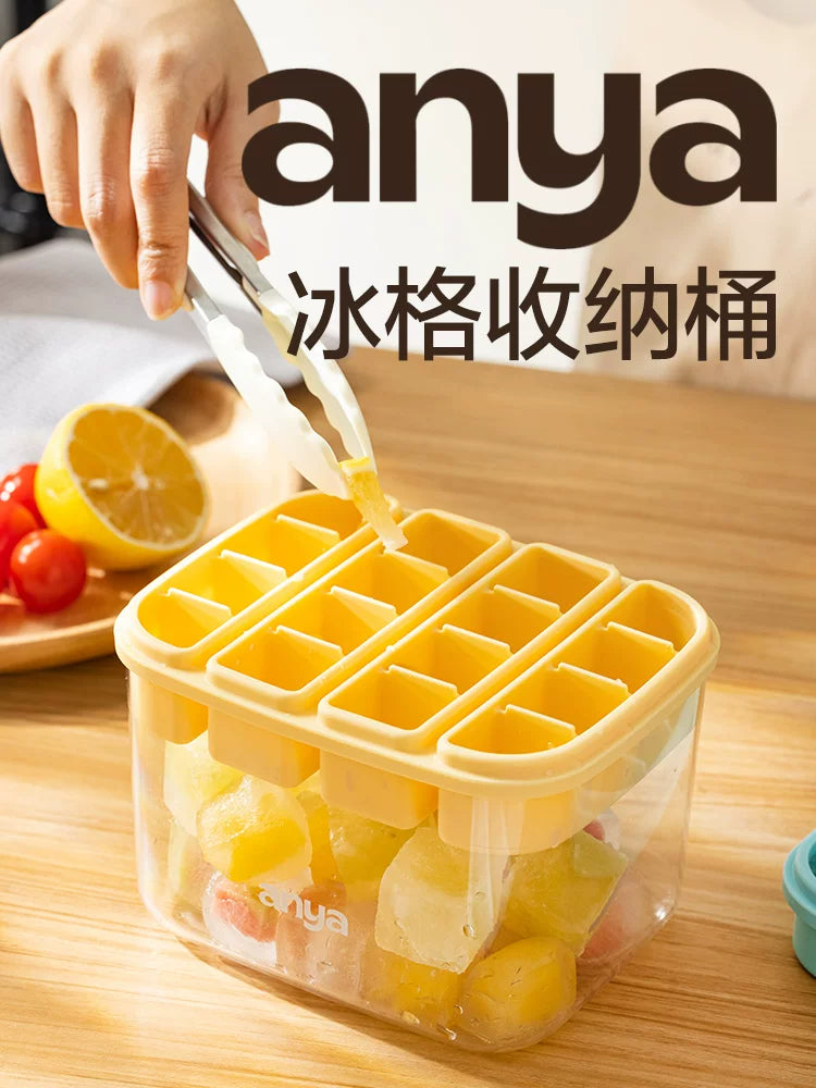 Anya Pure Silicone Ice Cube Tray Food Grade Multi-Grid Ice Box for Home Use Storage and High Temperature Soft Food Supplement