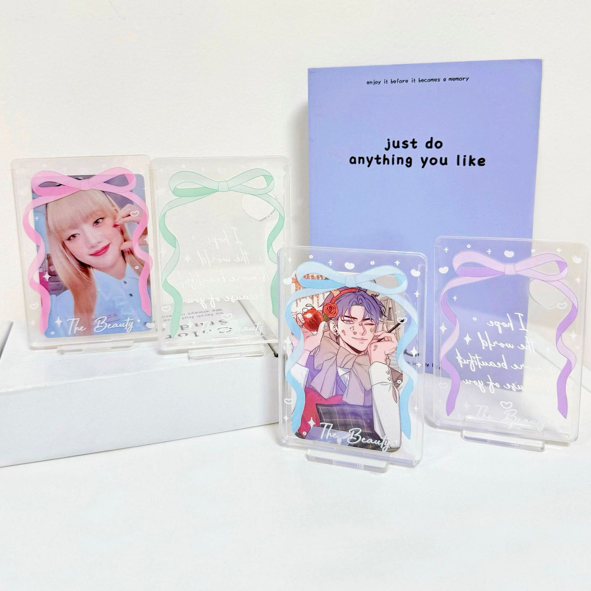 Bowknot Kpop Photocard Holder Display Stand Desktop Photo Frame