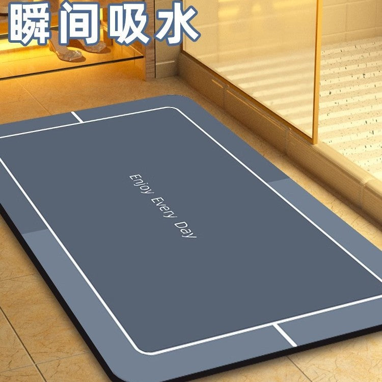 Diatomaceous Earth Bath Mat Super Absorbent Non-Slip Quick Dry Floor Mat for Bathroom Entryway
