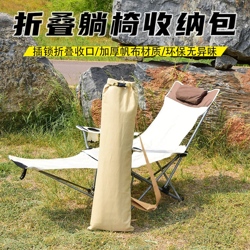 High Back Moon Chair Storage Bag Outdoor Camping Elevated Recliner Canvas Organizer Foldable Portable Handbag