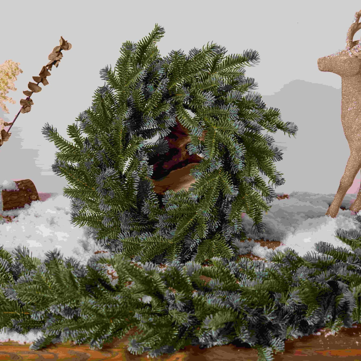 Artificial PE Pine Needle Christmas Garland Wreath for Holiday Decor