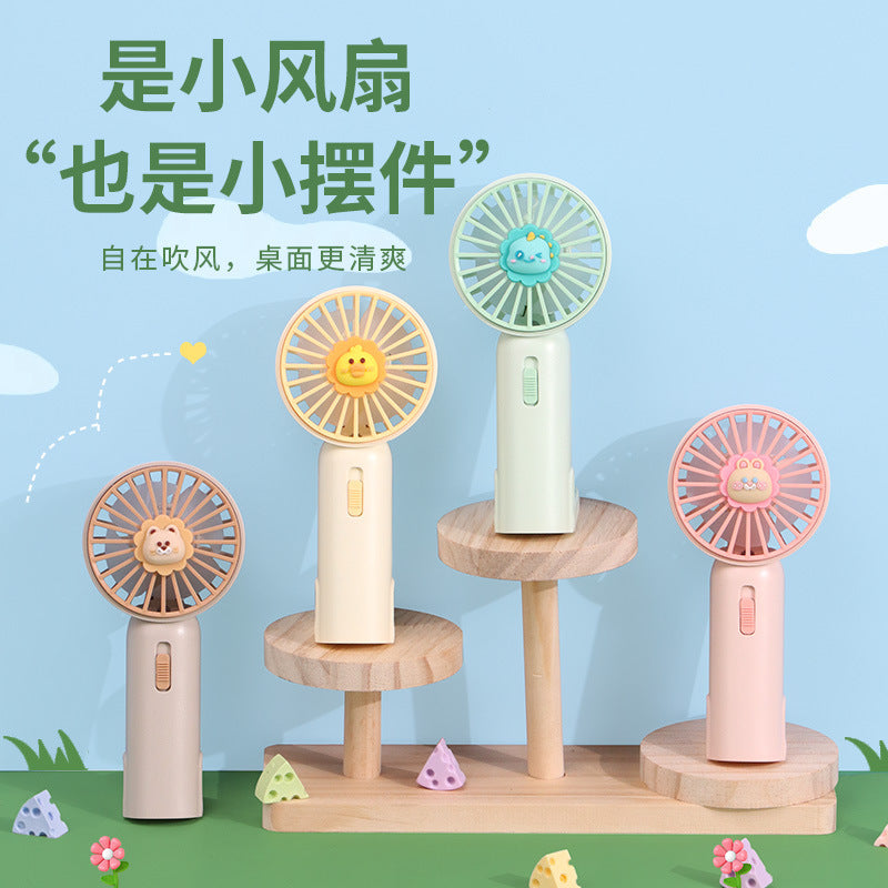 Portable Mini Handheld USB Rechargeable Fan with LED Light for Desk and Outdoor Use