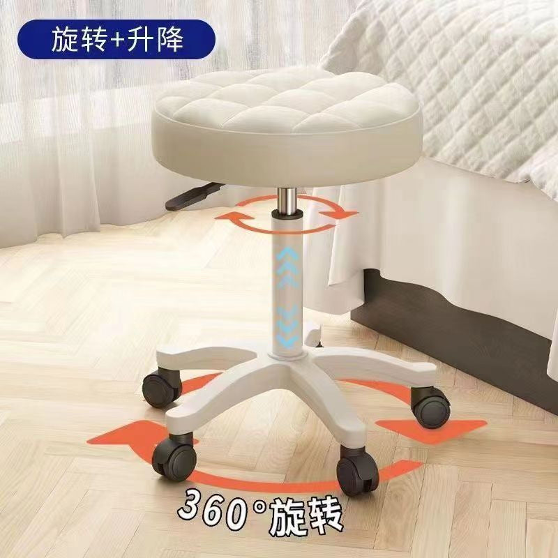 Adjustable Swivel Salon Stool with Wheels for Beauty, Hair, and Nail Technicians