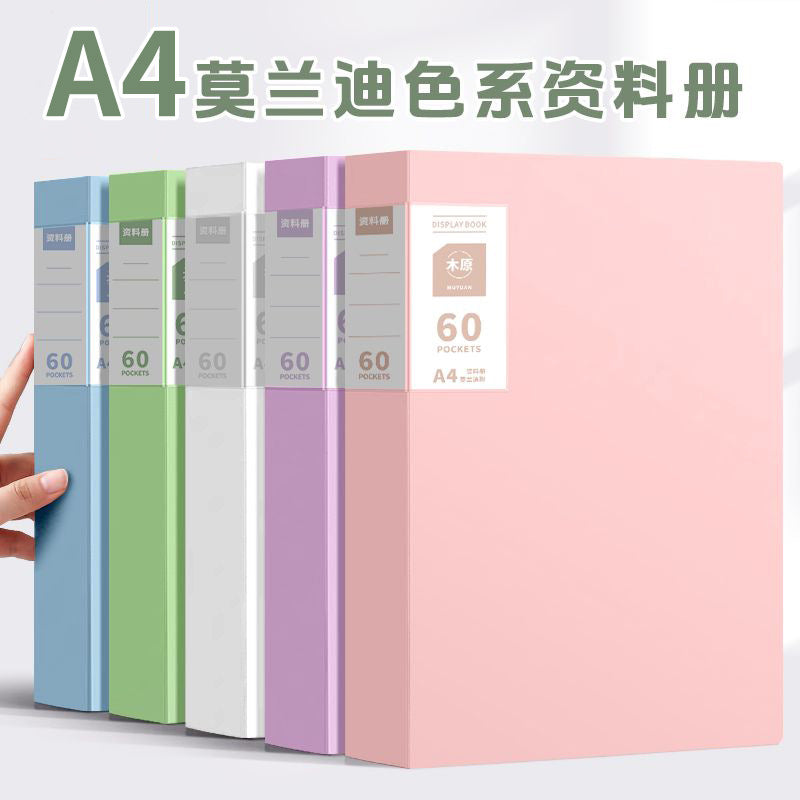 A4 Document Organizer Folder with Clear Pockets for Students and Office