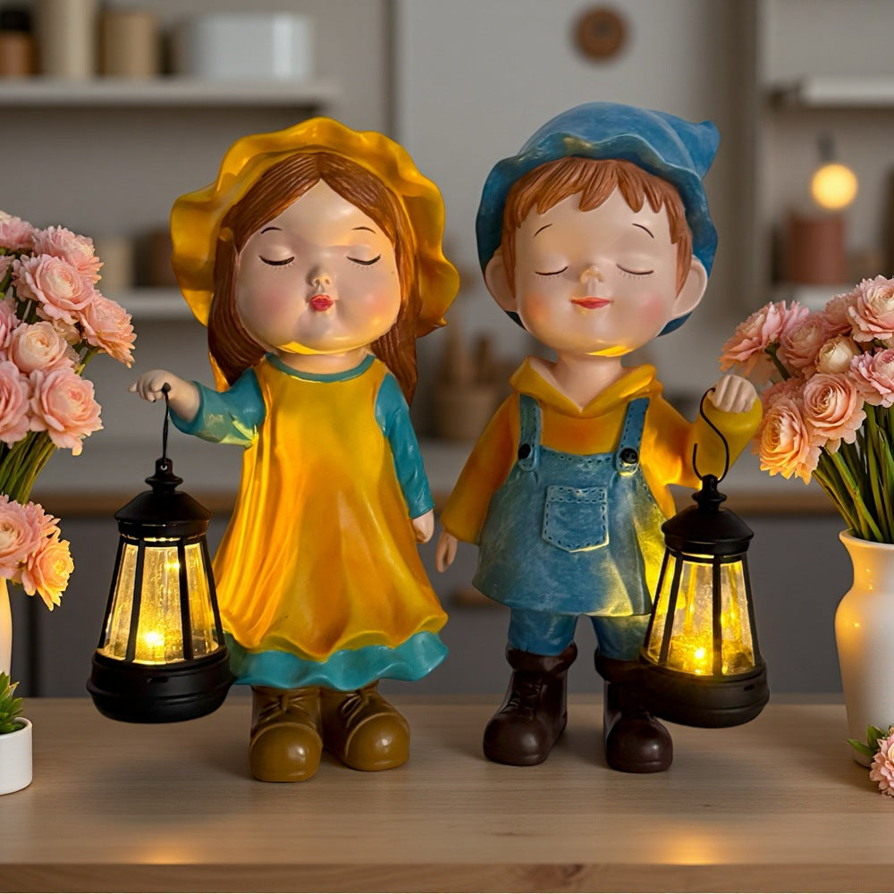 Solar Princess Prince Lantern Outdoor Garden Patio Decoration