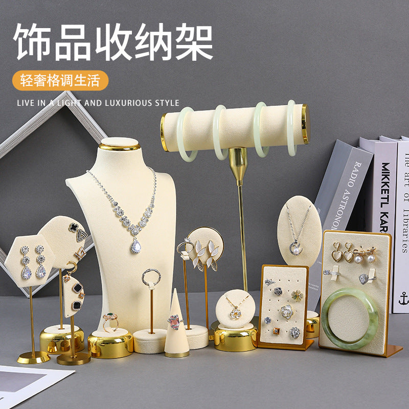 Velvet Jewelry Display Stand for Rings, Necklaces, Bracelets, Earrings and Pendants