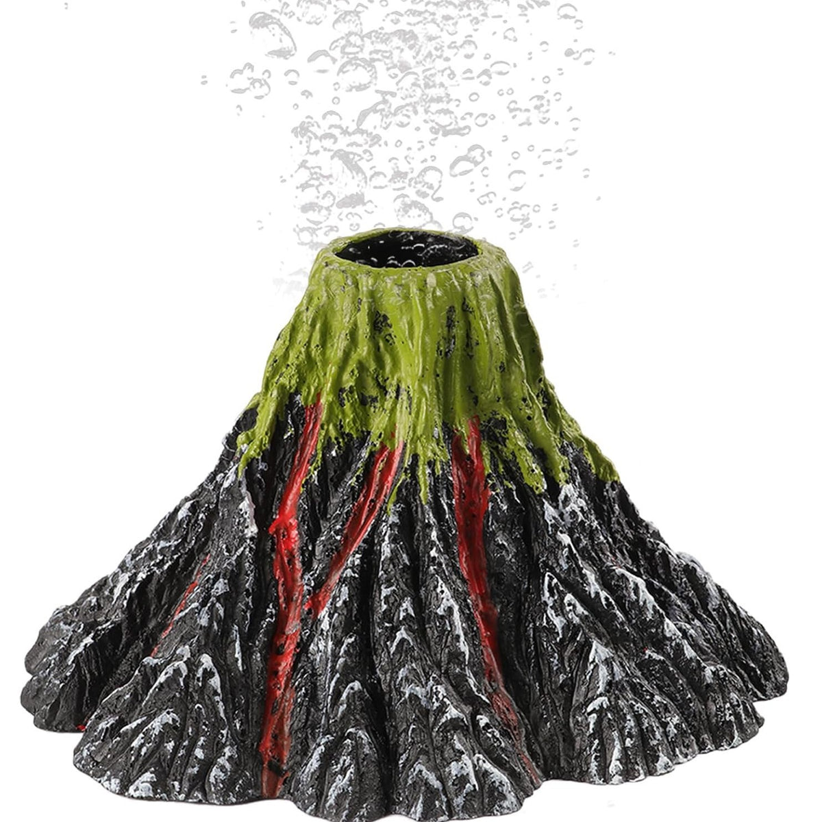 Resin Volcano Ornament with Air Bubble Stone for Aquarium Decoration