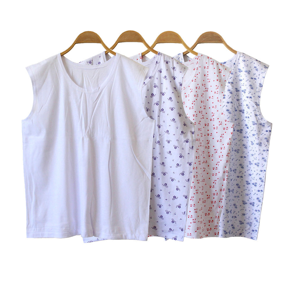 Women's Cotton Floral Sleeveless Vest for Middle-Aged & Elderly