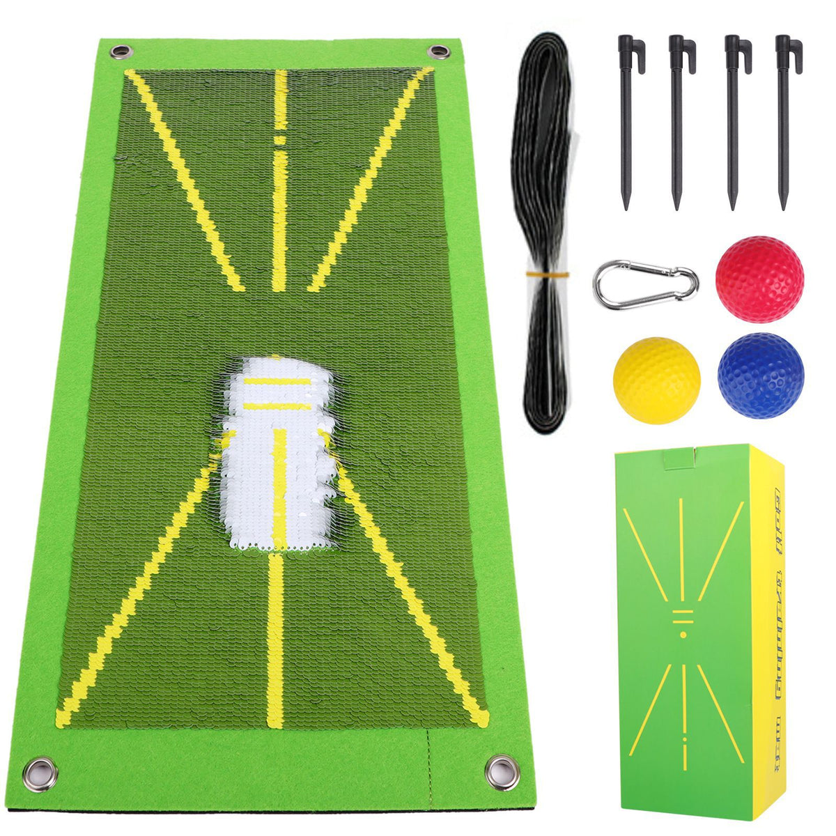 Golf Hitting Mat with Swing Trajectory Display for Indoor Practice