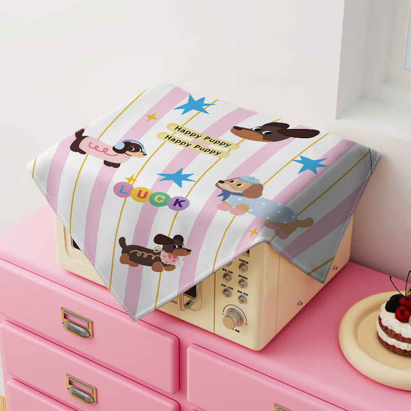 Korean Style Dachshund Print Dust Cover for Microwave and Rice Cooker