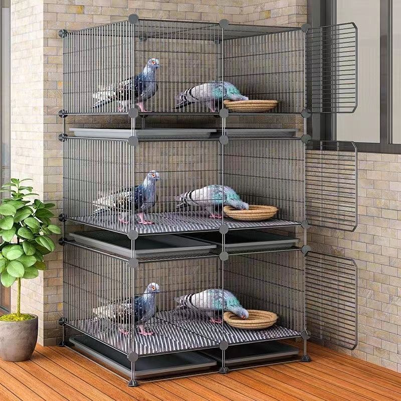 Multi-Tier Large Bird Cage for Pigeons, Parrots, and Poultry, Outdoor Breeding Aviary with Waste Tray