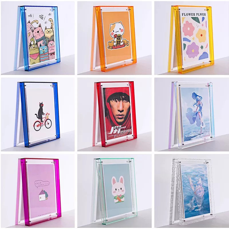 Iridescent Acrylic Photo Frame for Artwork, Records, Posters - Wall Mount & Tabletop Display