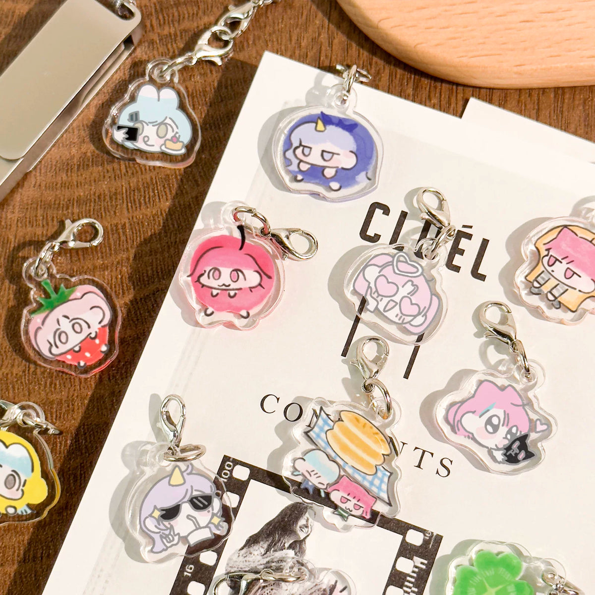 AGUGU Cartoon Acrylic Keychain for Bags and Planners