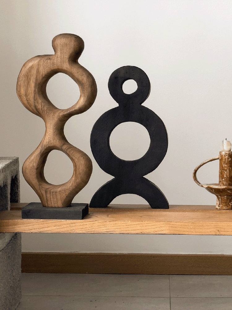 Abstract Art Wooden Sculpture for Living Room and Desktop Decor