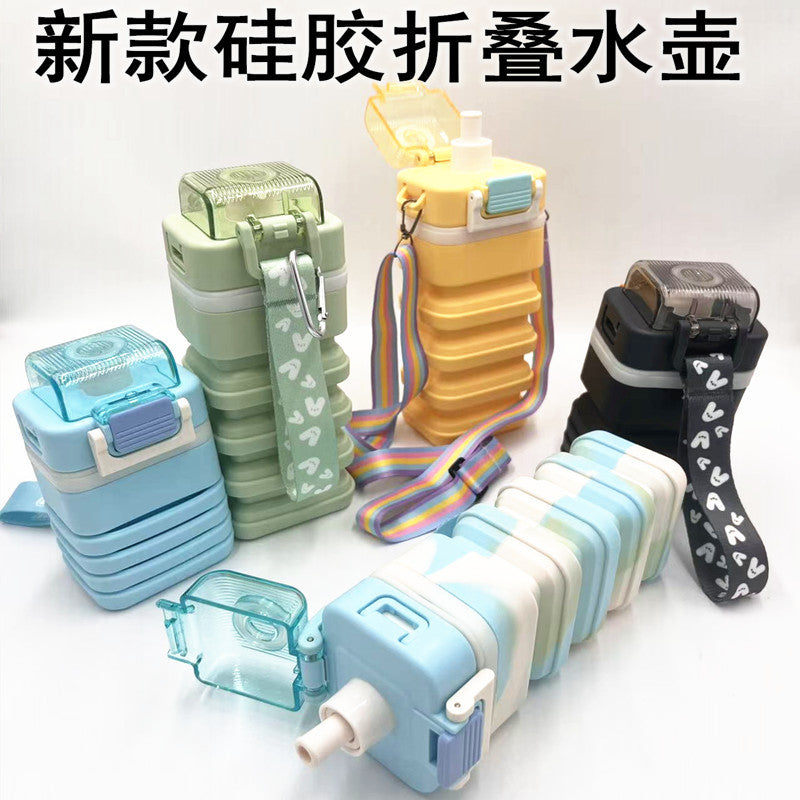 Portable Collapsible Silicone Water Bottle for Outdoor Sports, Food-Grade
