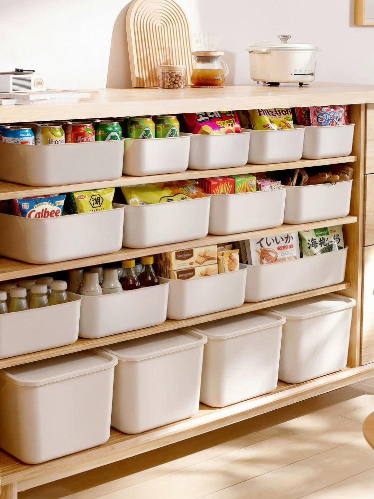 IRIS Japanese Style Desktop Storage Box for Home Kitchen and Wardrobe Organization
