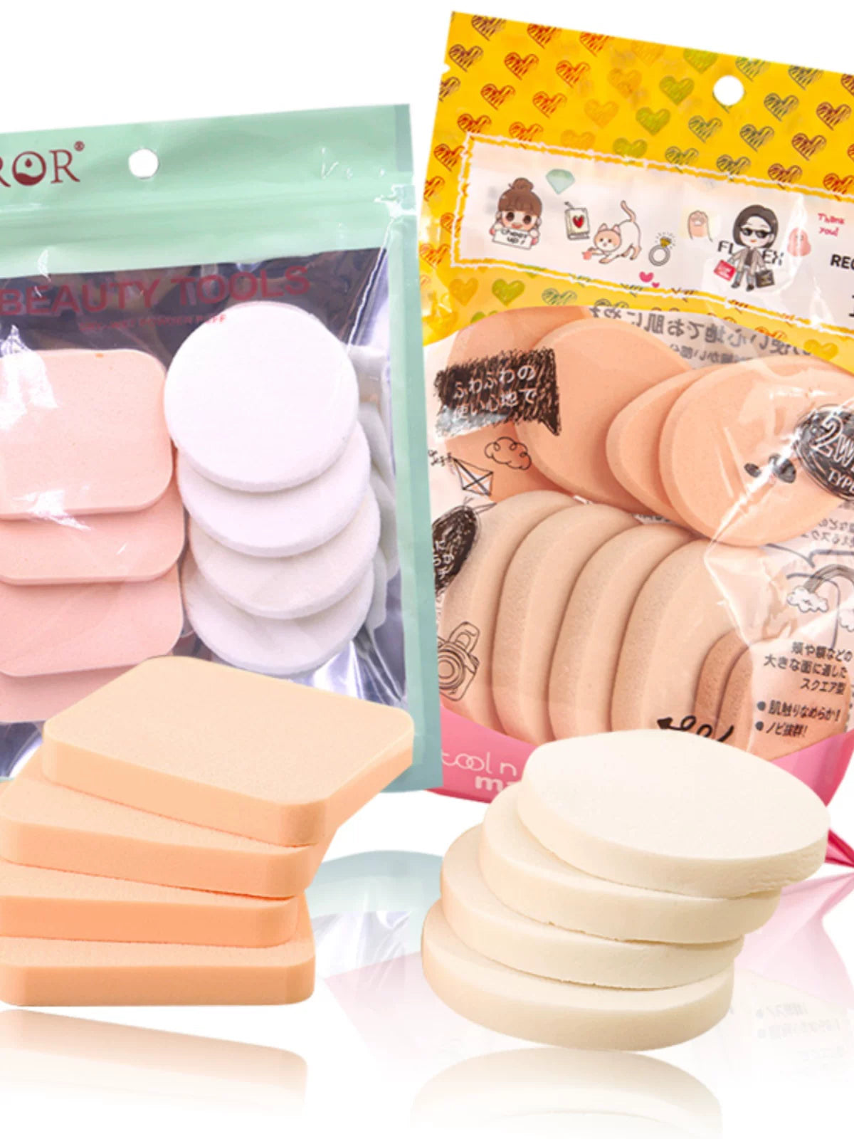 Disposable Makeup Sponge for Liquid Foundation, Wet & Dry Use, Non-Absorbent, Expands When Wet