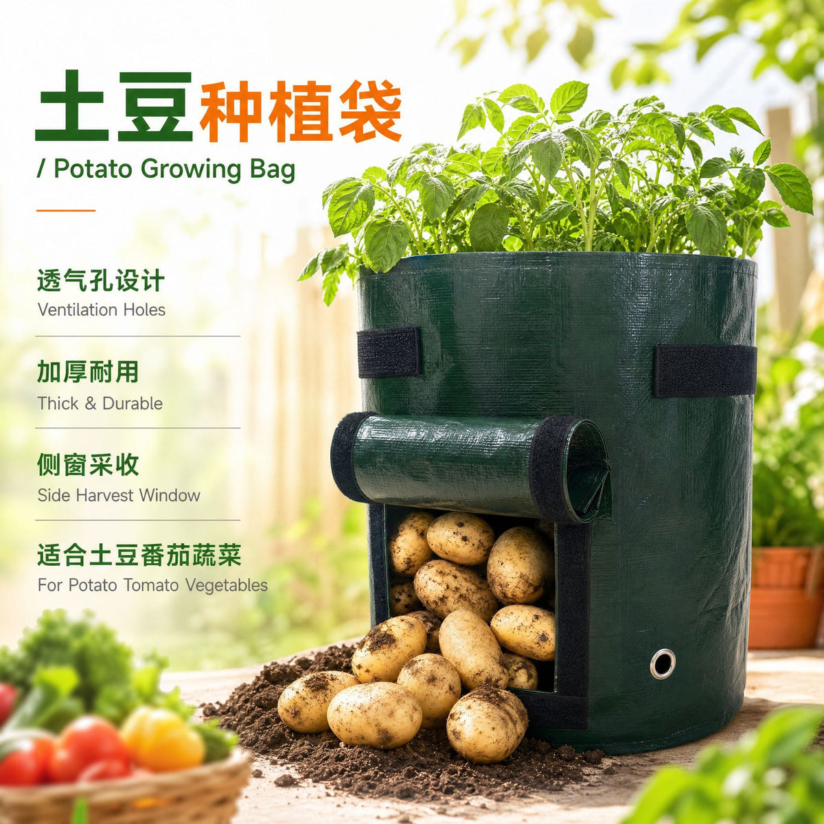 Reusable PE Potato Grow Bags for Vegetables and Fruits