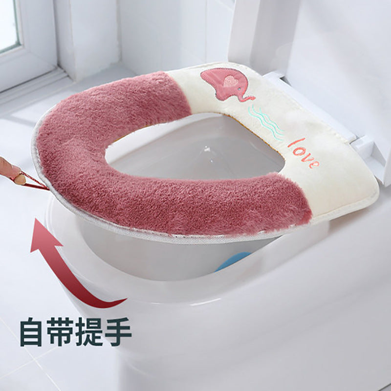 Adhesive Toilet Seat Cushion, Winter Warm, Skin-Friendly, PU Waterproof, Washable