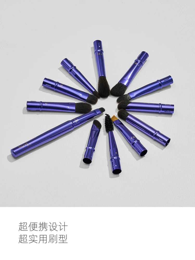 Star Dou Xiaoxianzi Detachable Makeup Brush Set with Replaceable Heads for Eyeshadow, Concealer, and Eyebrows