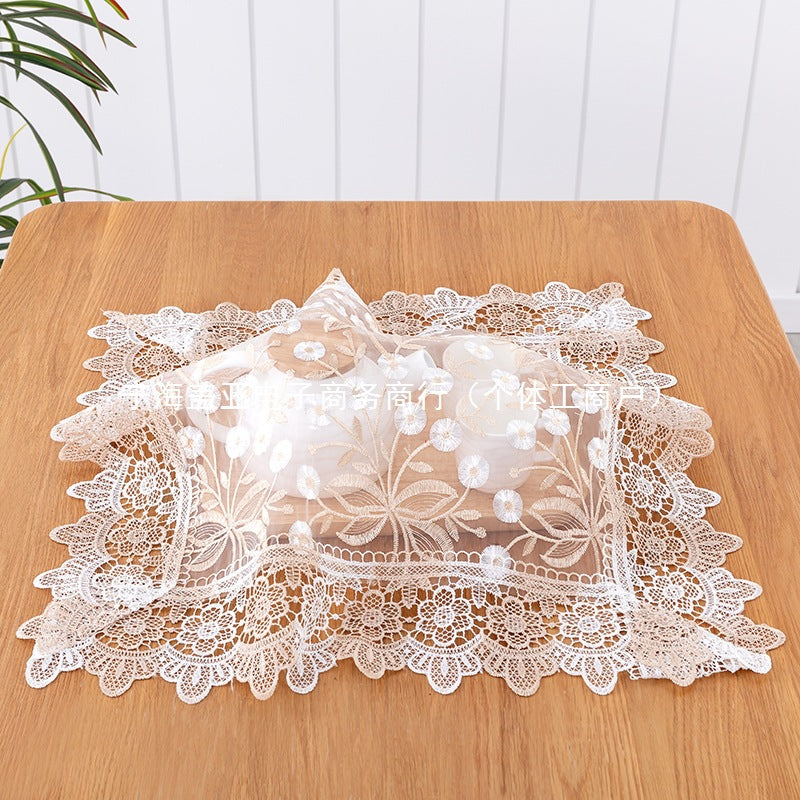 Lace Embroidered Appliance Dust Cover for Rice Cooker, Air Fryer, Nightstand, Tea Table