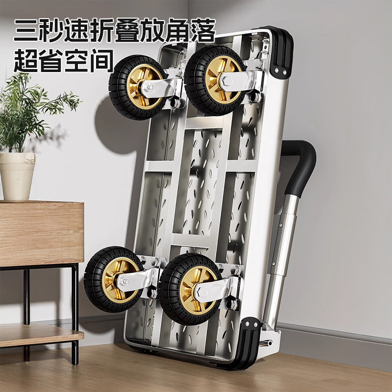 Foldable Steel Hand Truck Platform Cart for Home Moving and Transport