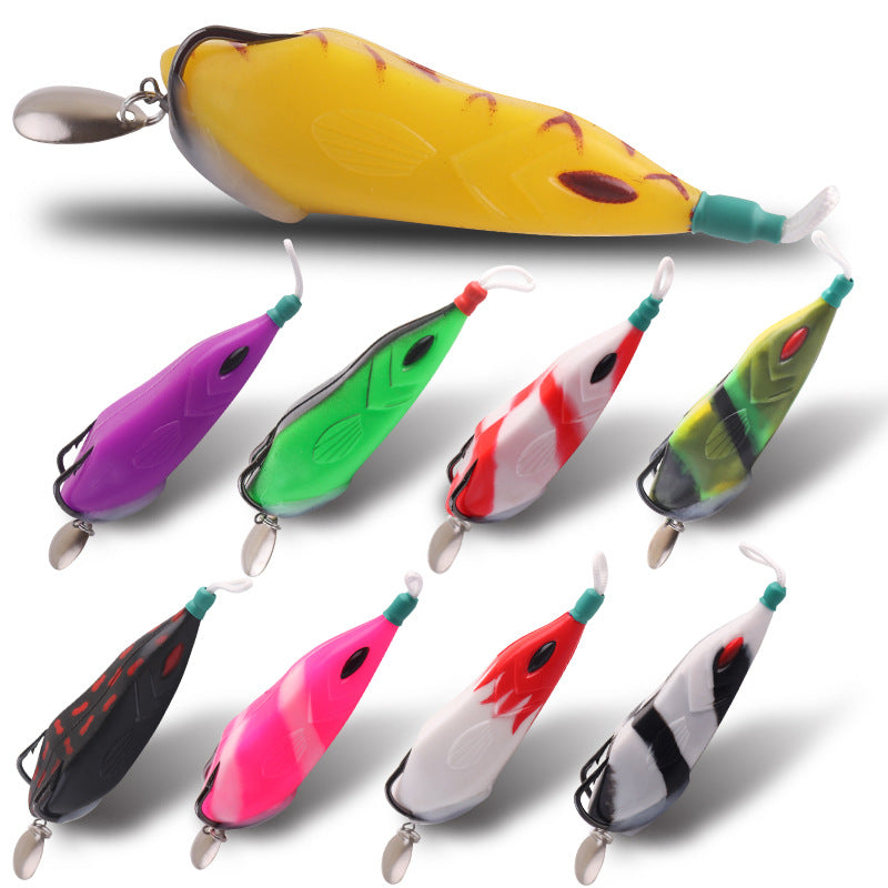 Modified Flying Fish Frog Lure Set with Double Hooks for Long-Distance Casting