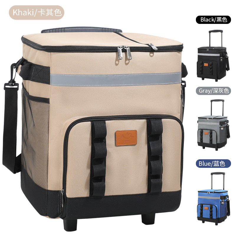 Portable Rolling Cooler Bag with Large Capacity for Outdoor Camping and Car Travel