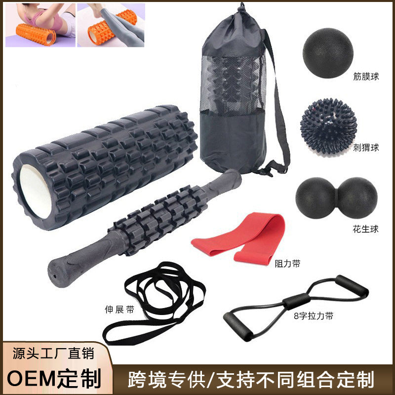 Wolf Tooth Yoga Column Massage Stick Fascia Ball Set Hollow Foam Roller Pilates Yoga Shaft