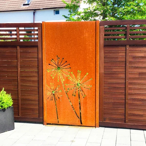 Dandelion Pattern Metal Privacy Screen for Garden or Fence Decoration