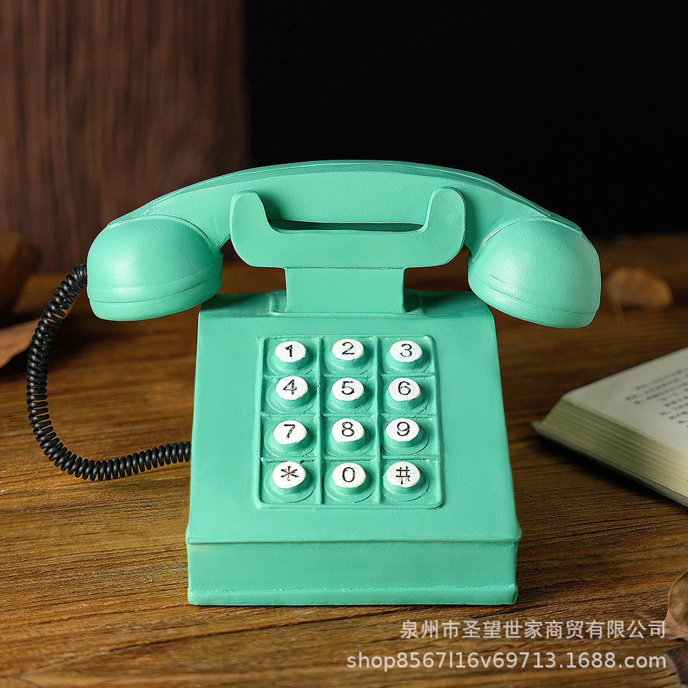 Retro American Style Telephone Model Home Decor Ornament