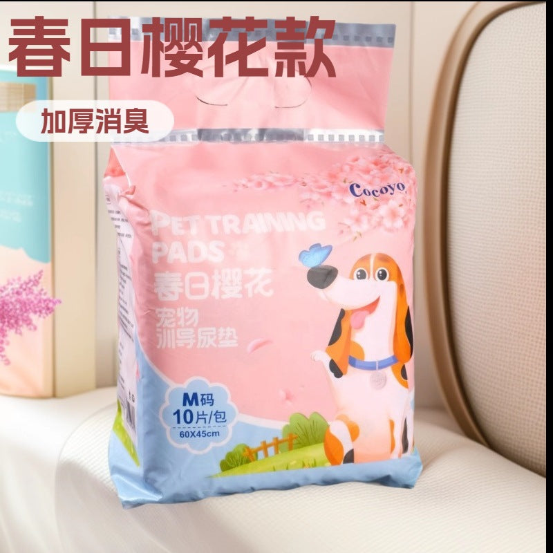 Cocoyo Cherry Blossom Pet Training Pads for Dogs & Cats, Thickened, Odor-Absorbing, Super Absorbent