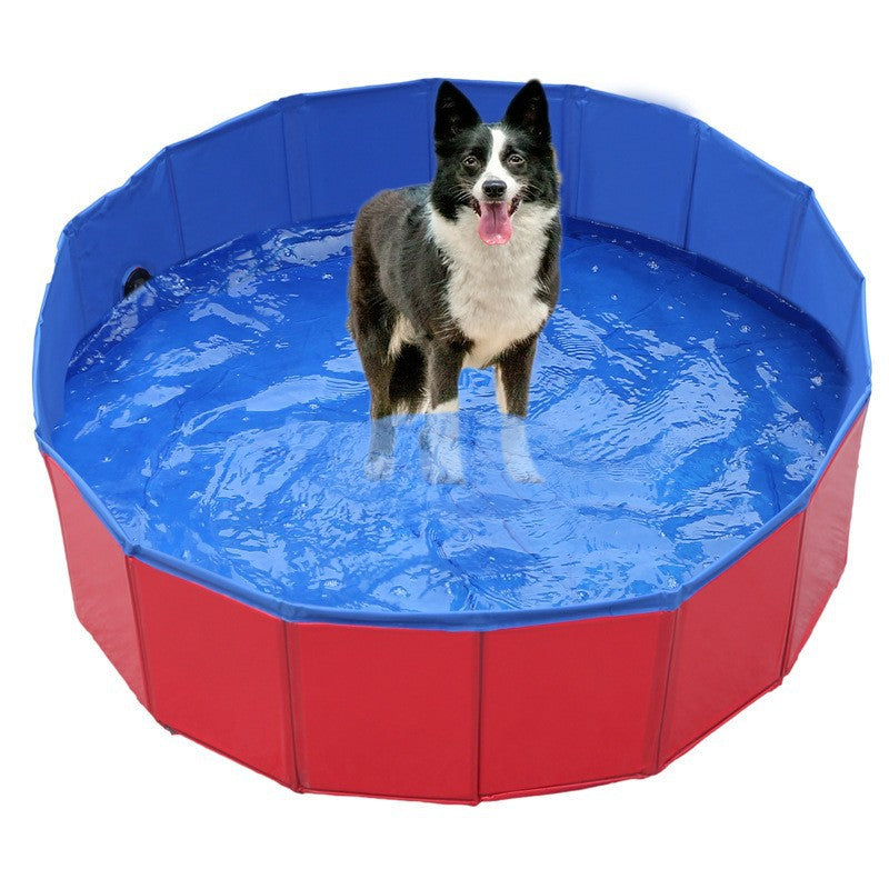 Foldable PVC Pet Swimming Pool for Dogs and Cats - Portable Bathing Tub and Sand Pit